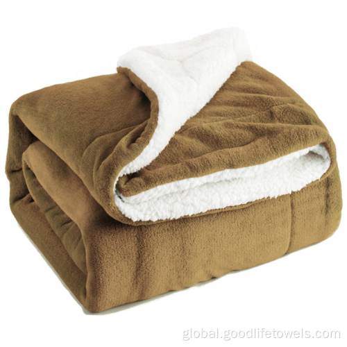 Blanket & Throw Double Layer Flannel Sherpa Fleece Throw Blanket Factory